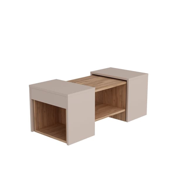 Sofabordssæt Sartos - Atlantic Pine, Beige