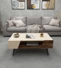 Miniatyrbilde 3 av 5: Sofabord Aren - Beige, Lys valnøtt