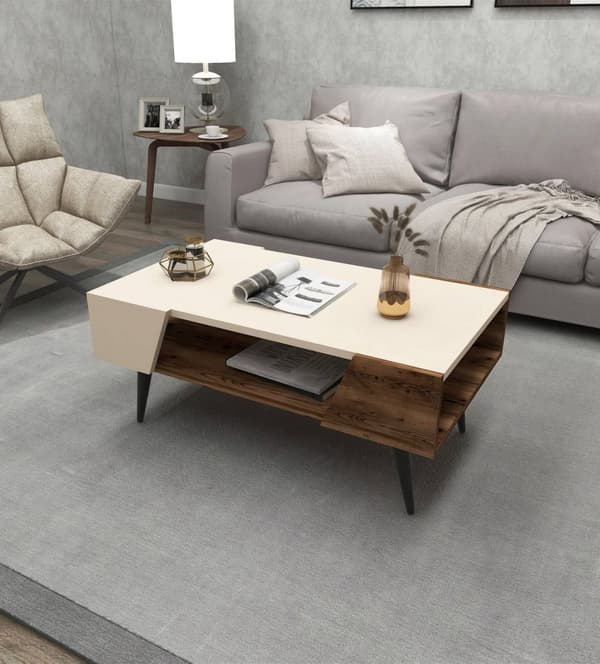 Sofabord Aren - Beige, Lys valnøtt