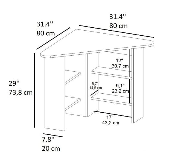 Study Desk Corner - Valnöt