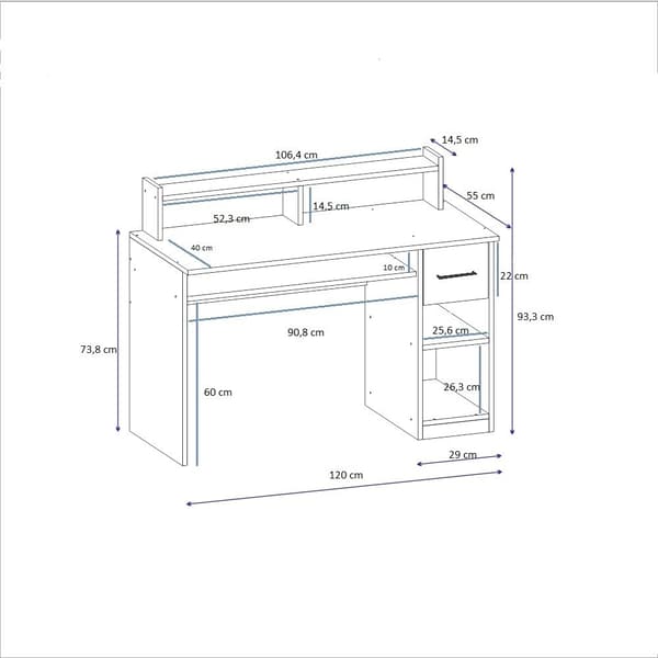 Studiebord Eslem - antracit
