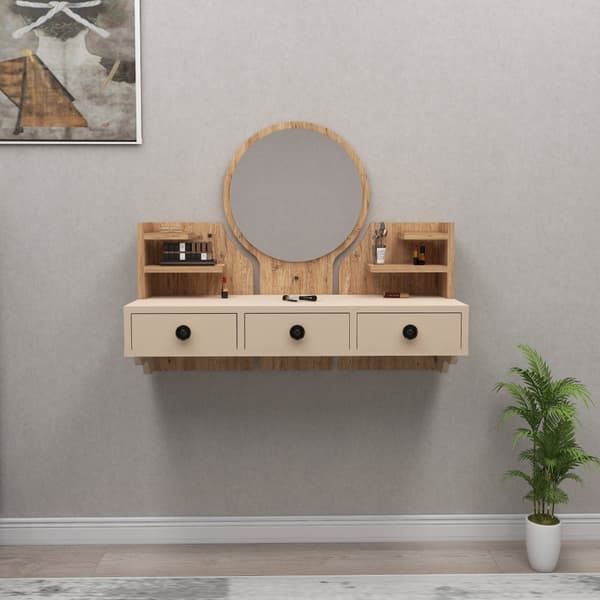 Sminkebord Polina - Atlantic Pine, Beige