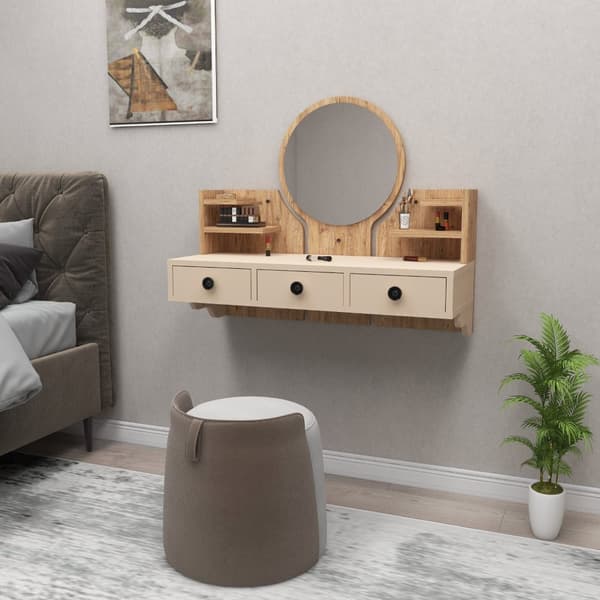Sminkebord Polina - Atlantic Pine, Beige