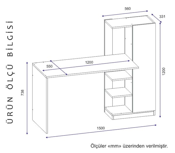 Arbetsbord Yagiz - Vit