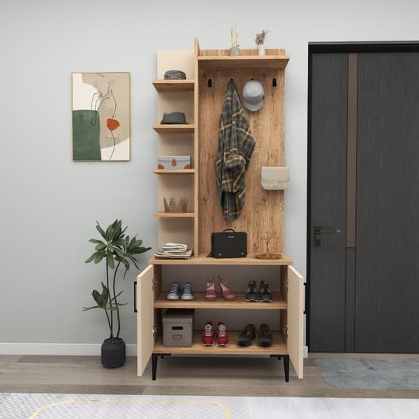 Hall Stand Julendor - Atlantic Pine, Beige