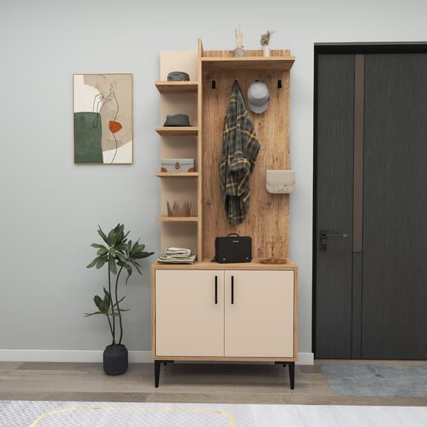 Hall Stand Julendor - Atlantic Pine, Beige