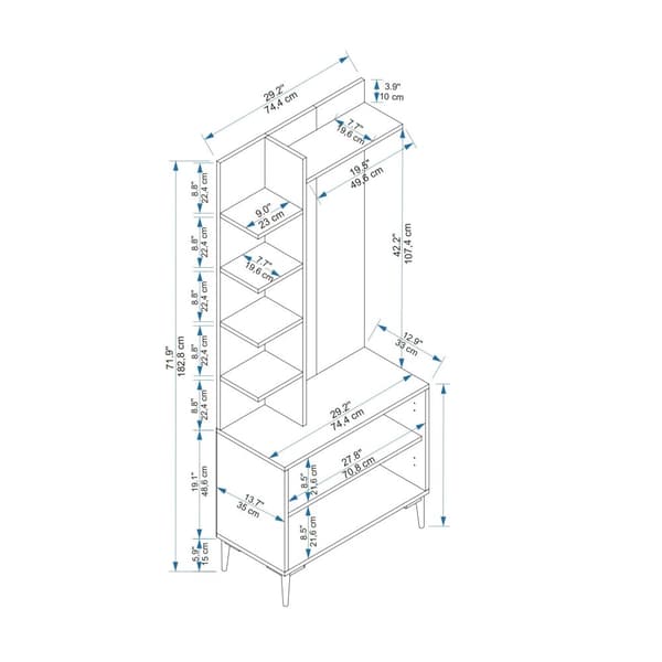 Hall Stand Julendor - Atlantic Pine, antracit