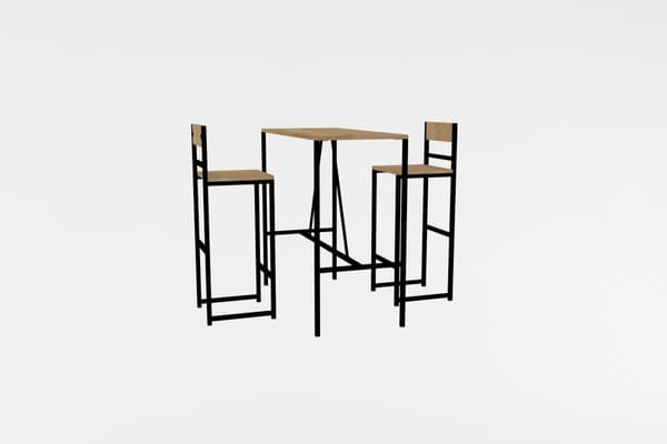 Bord & Stolar Set (3 delar) Tibet - Ek