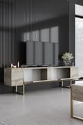 Miniatyrbilde 5 av 7: TV-stativ Luxe - Travertin, Gull