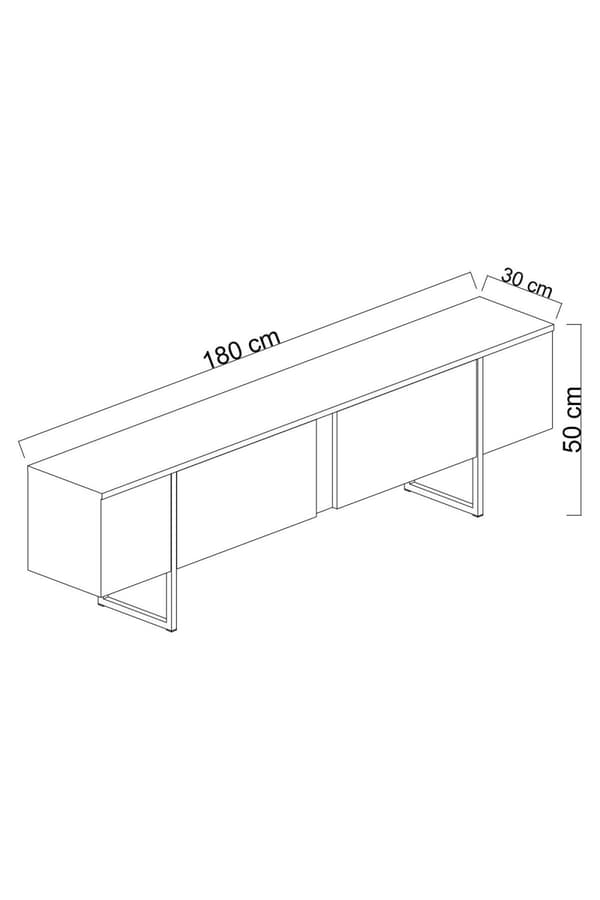 TV-enhet Luxe - Valnöt, Silver