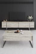 Miniatyrbilde 3 av 7: TV-stativ Luxe - Travertin, Sølv