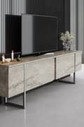 Miniatyrbilde 4 av 7: TV-stativ Luxe - Travertin, Sølv