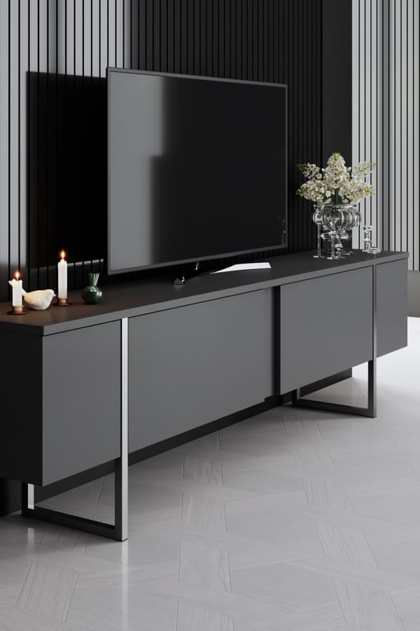 TV-enhed Luxe - antracit, sølv