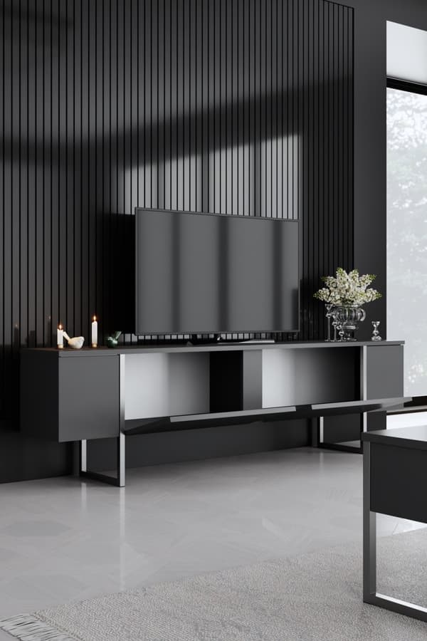 TV-enhed Luxe - antracit, sølv