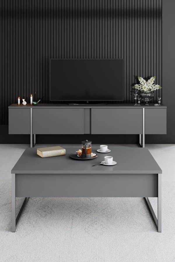 TV-enhed Luxe - antracit, sølv