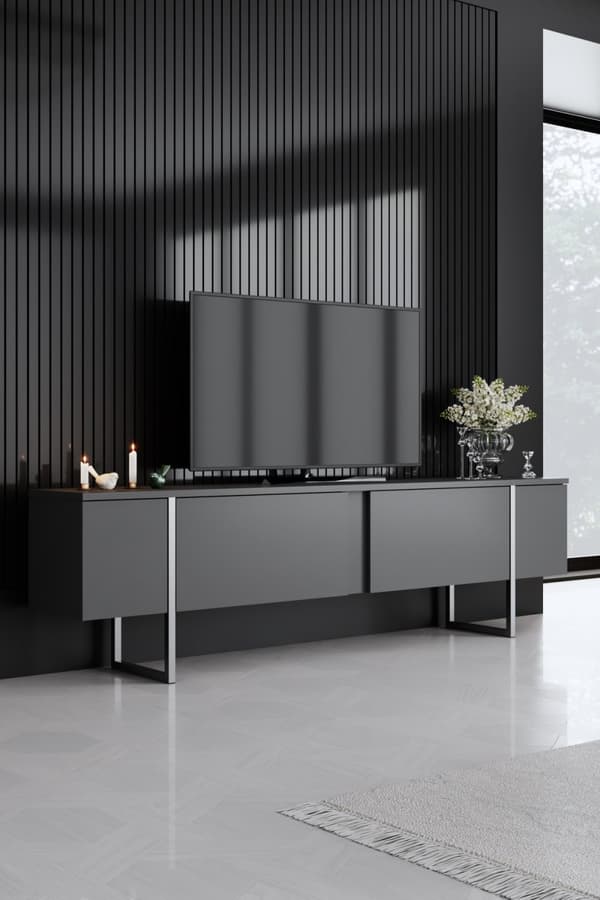 TV-enhed Luxe - antracit, sølv
