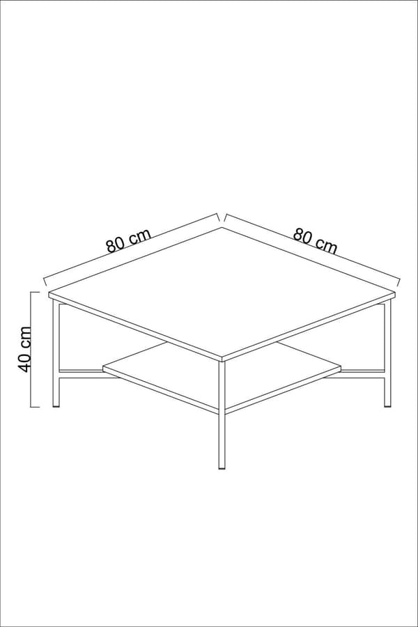 Sofabord Black Line - Hvid, Sort