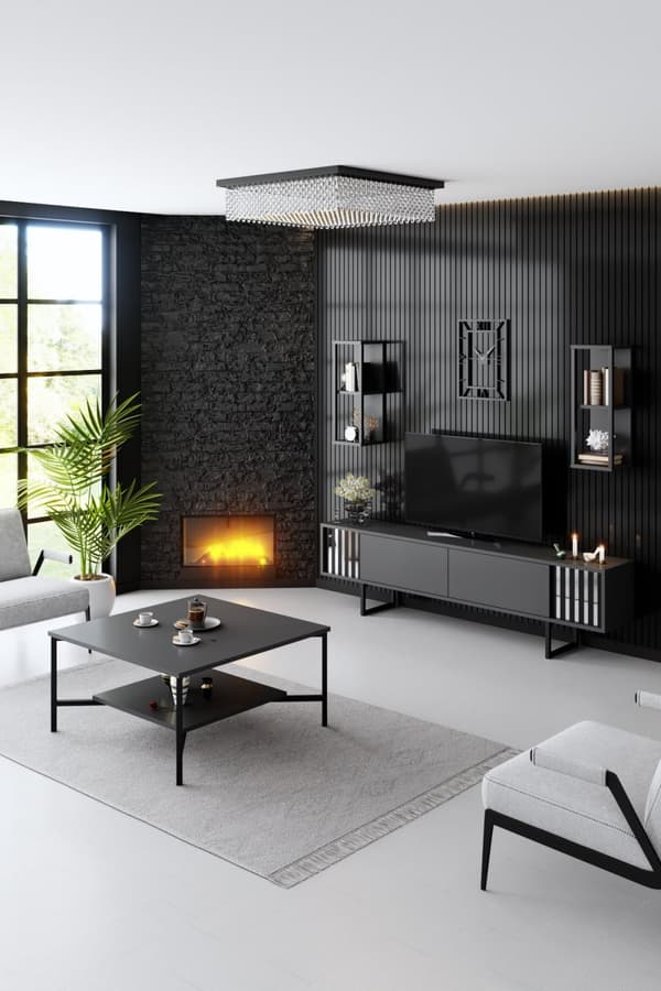 Sofabord Black Line - Antracit, Sort