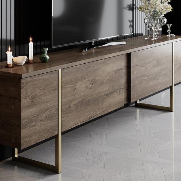TV-stativ Luxe - Valnøtt, Gull