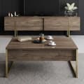 Miniatyrbilde 4 av 7: TV-stativ Luxe - Valnøtt, Gull