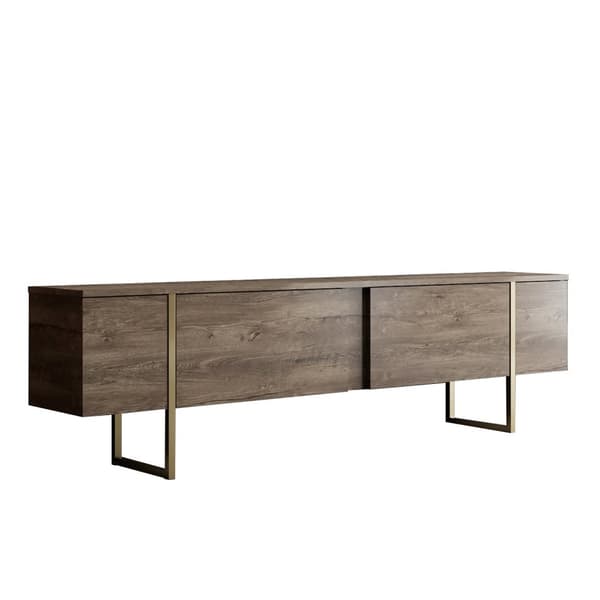 TV-stativ Luxe - Valnøtt, Gull