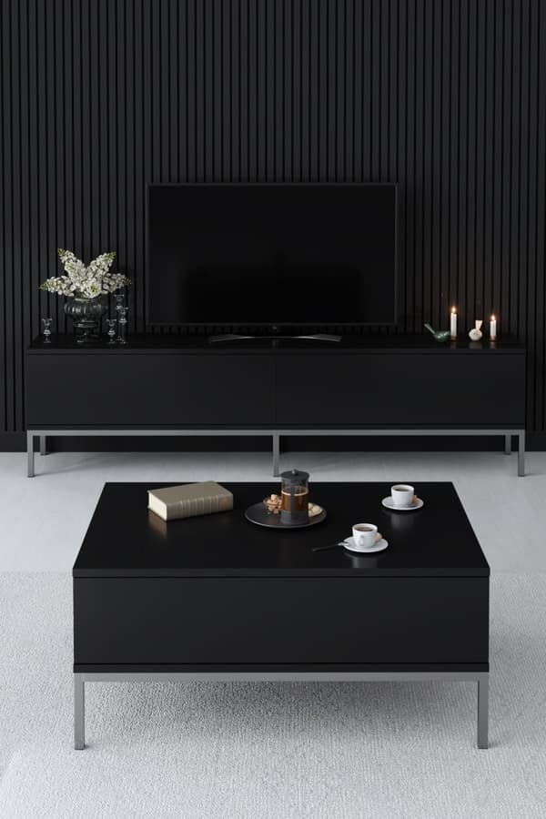 TV-stativ Lord - Svart, Sølv