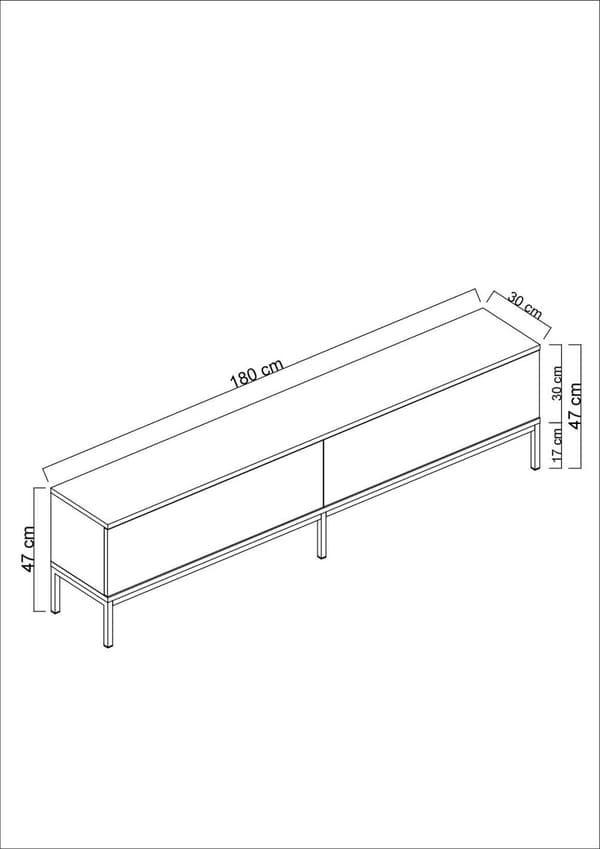 TV Stand Lord - antracit, guld