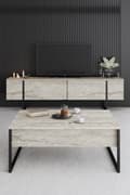 Miniatyrbilde 3 av 5: Sofabord Luxe - Travertin, Svart