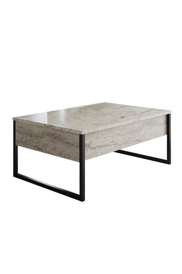 Sofabord Luxe - Travertin, Svart