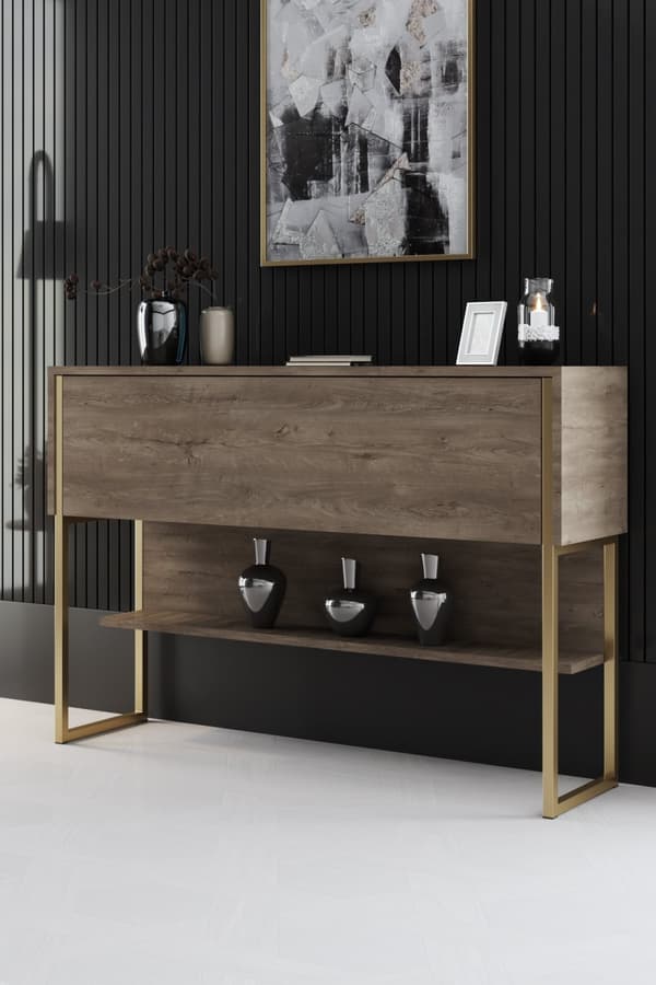 Kommod Luxe - Guld, Valnöt