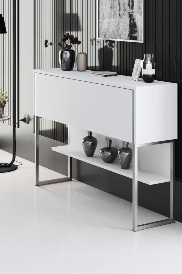 Kommod Luxe - Silver, Vit