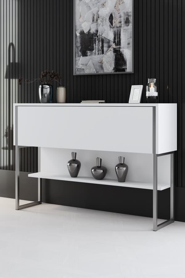 Kommode Luxe - Sølv, Hvid