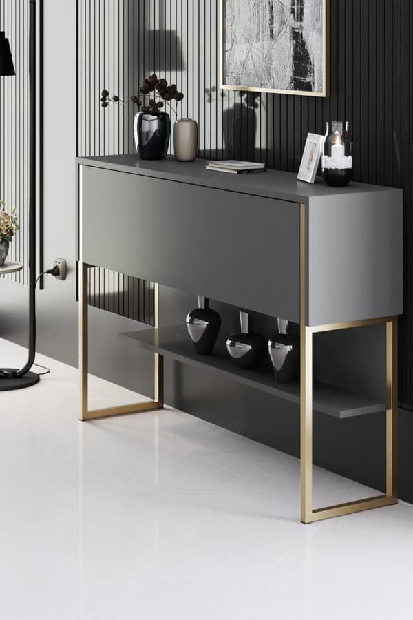Kommode Luxe - Gull, antrasitt