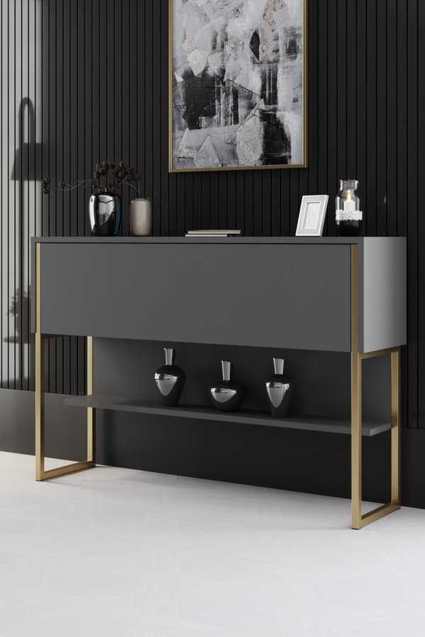 Kommode Luxe - Gull, antrasitt