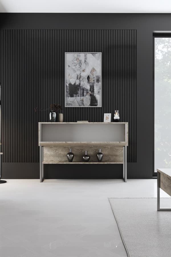 Kommode Luxe - Travertin, Sølv