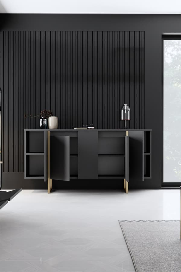 Console Luxe - antracit, guld