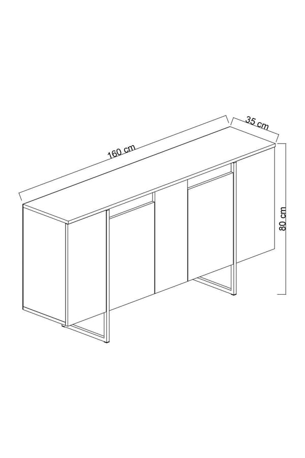 Console Luxe - antracit, guld