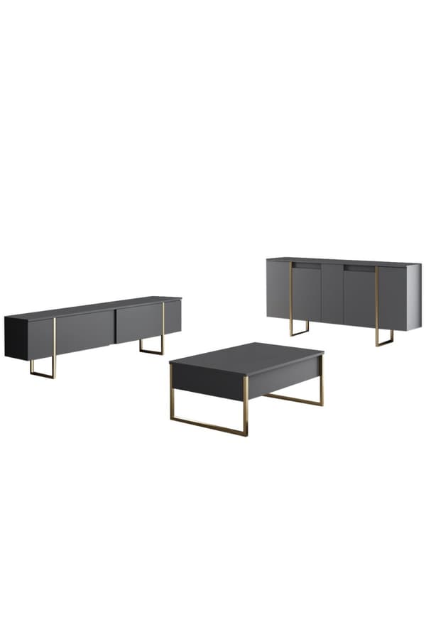 Console Luxe - antracit, guld