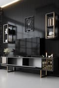 Miniatyrbild 3 av 9: TV-enhet Gold Line - antracit, svart