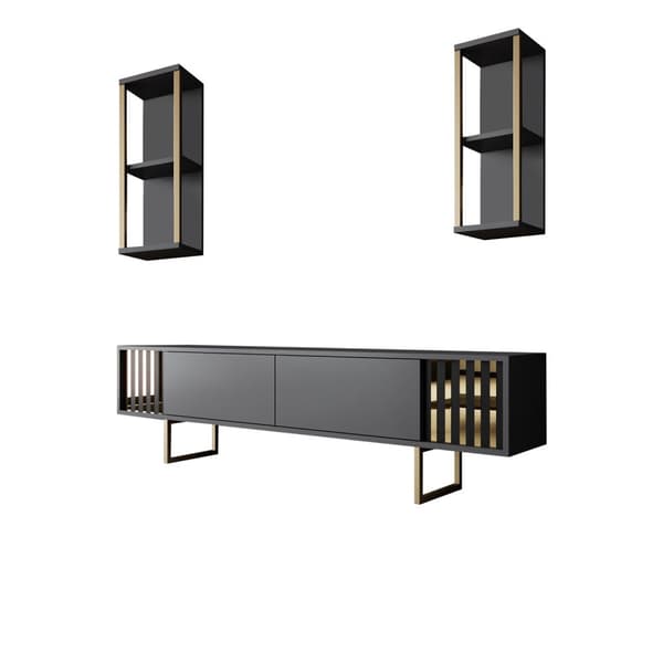 TV-enhet Gold Line - antracit, svart