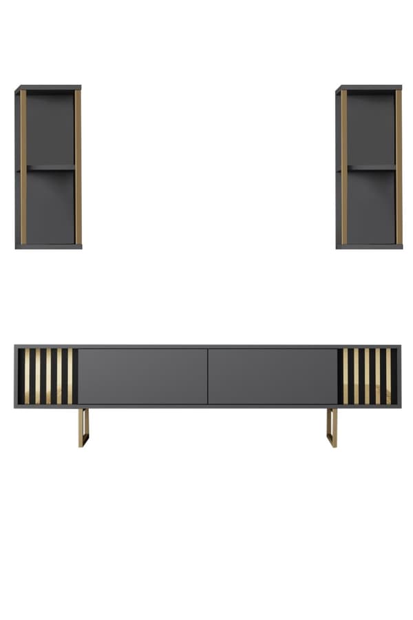 TV-enhet Gold Line - antracit, svart