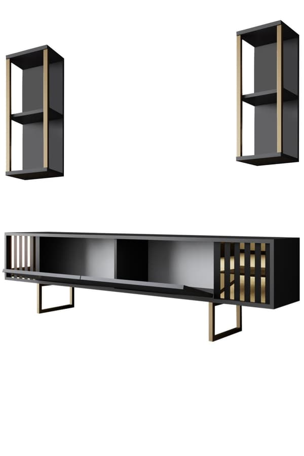 TV-enhet Gold Line - antracit, svart