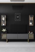 Miniatyrbild 2 av 9: TV-enhet Gold Line - antracit, svart