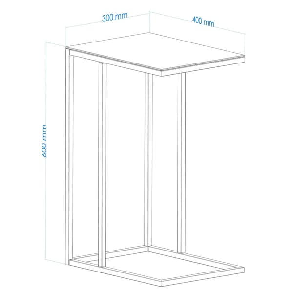 Sidobord Alaska C - rökt glas