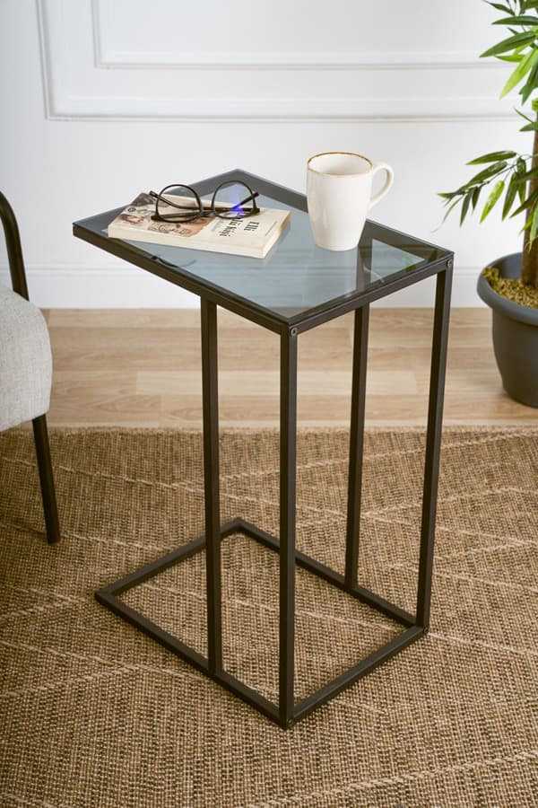 Sidobord Alaska C - rökt glas