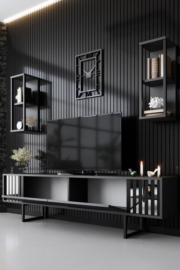 TV-enhet Chrome Line - antrasitt, svart