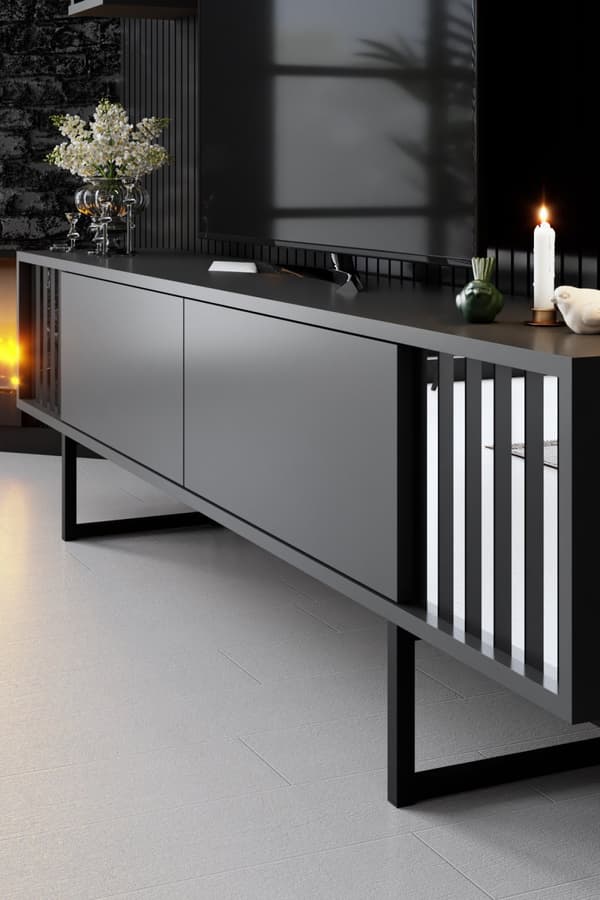 TV-enhet Chrome Line - antrasitt, svart