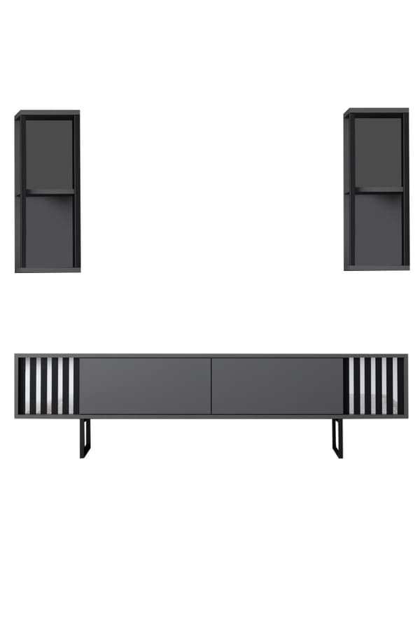 TV-enhet Chrome Line - antrasitt, svart