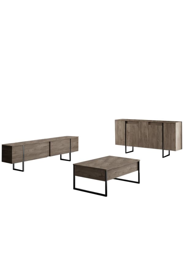 Console Luxe - Valnöt, Svart