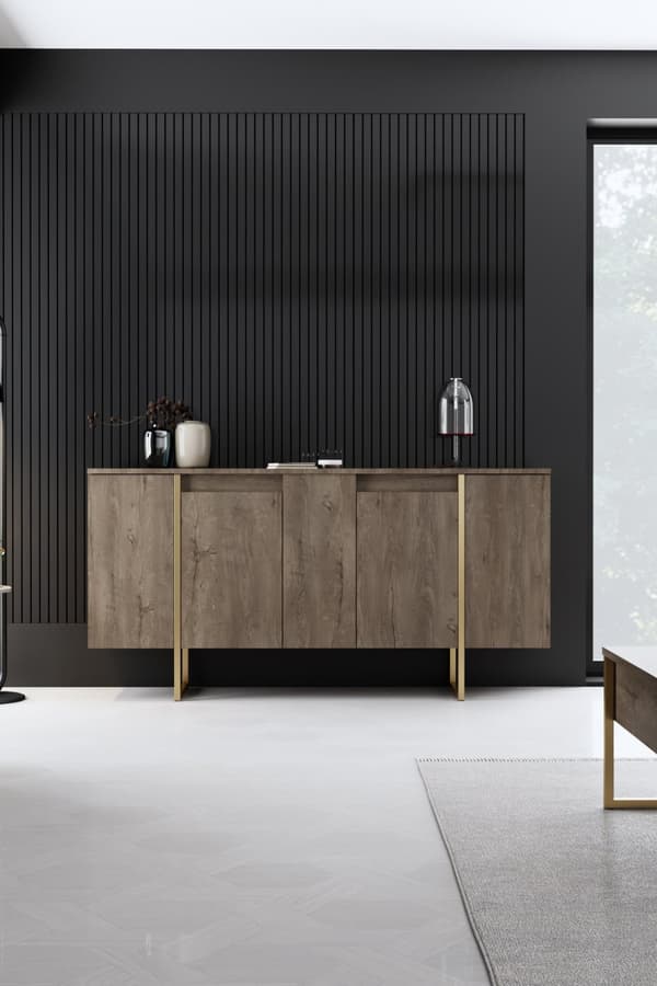 Console Luxe - Valnöt, Guld
